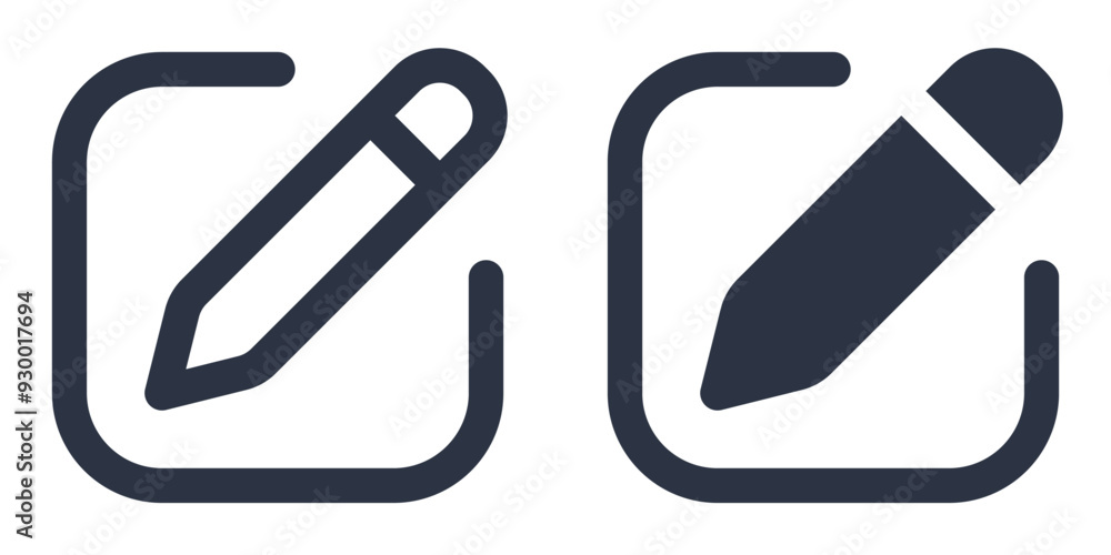 Edit simple icons set designed in filled, outline, line and stroke style Edit simple icons set designed in filled, outline, line and stroke style