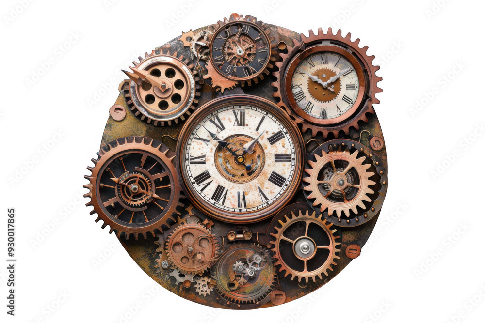 Steampunk Clock with Intricate Gears Steampunk Clock with Intricate Gears