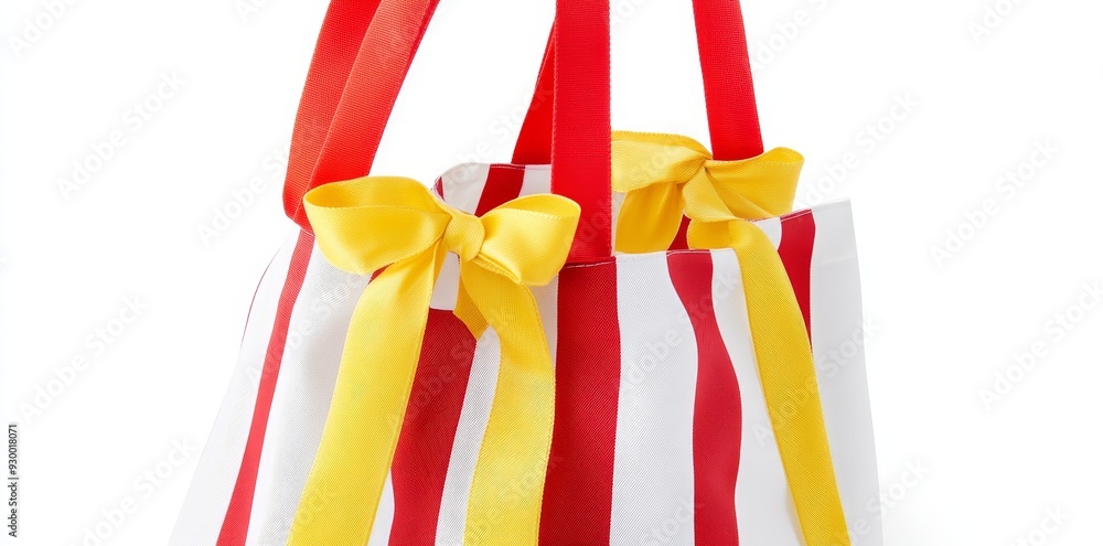Shopping or gift bags in red and yellow isolated on a transparent background Shopping or gift bags in red and yellow isolated on a transparent background
