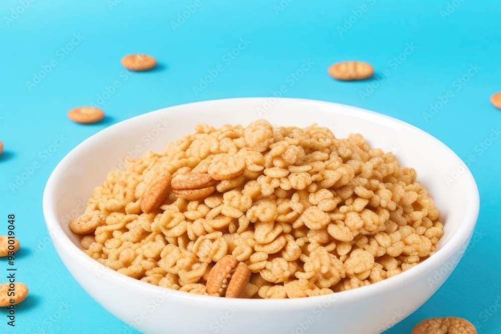 Close-up cereal on a bowl Close-up cereal on a bowl