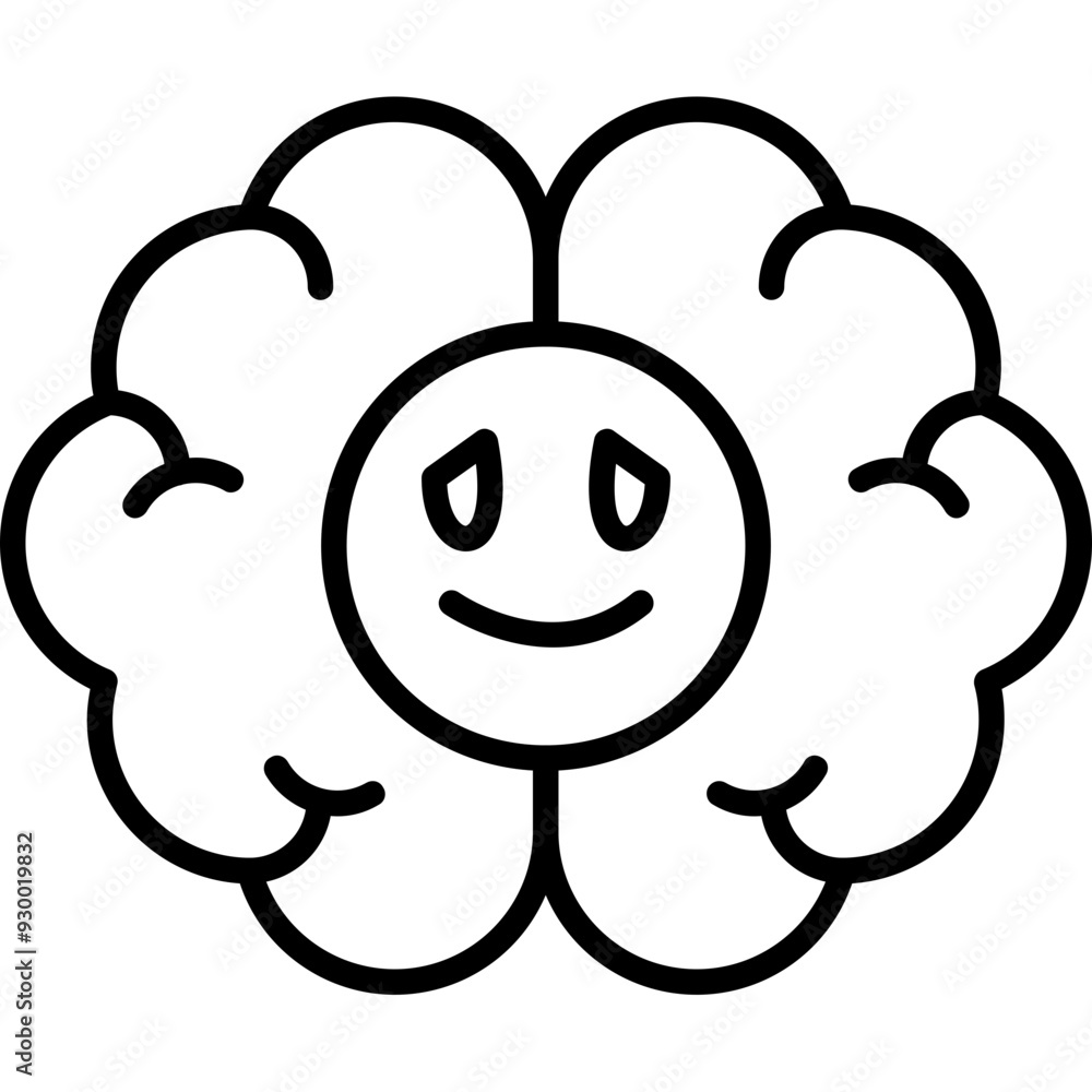 Happy Brain Icon Happy Brain Icon