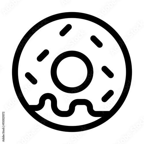 Donut Icon in Flat Style Suitable for Web, Apps, Presentation, or Printable Meanings