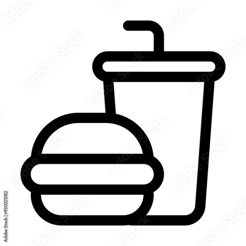 Fast Food Icon in Flat Style Suitable for Web, Apps, Presentation, or Printable Meanings