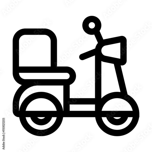 Scooter Icon in Flat Style Suitable for Web, Apps, Presentation, or Printable Meanings