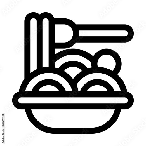 Spaghetti Icon in Flat Style Suitable for Web, Apps, Presentation, or Printable Meanings