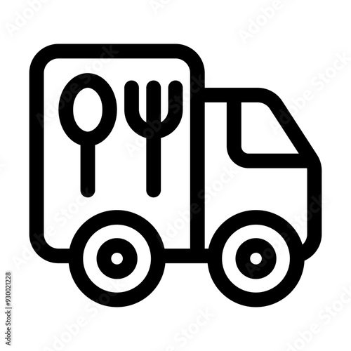 Food Delivery Icon in Flat Style Suitable for Web, Apps, Presentation, or Printable Meanings