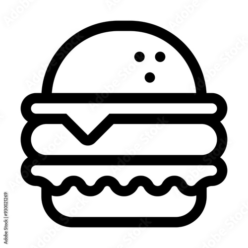 Burger Icon in Flat Style Suitable for Web, Apps, Presentation, or Printable Meanings