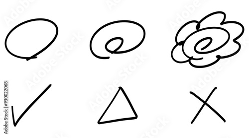 採点イラストセット　黒