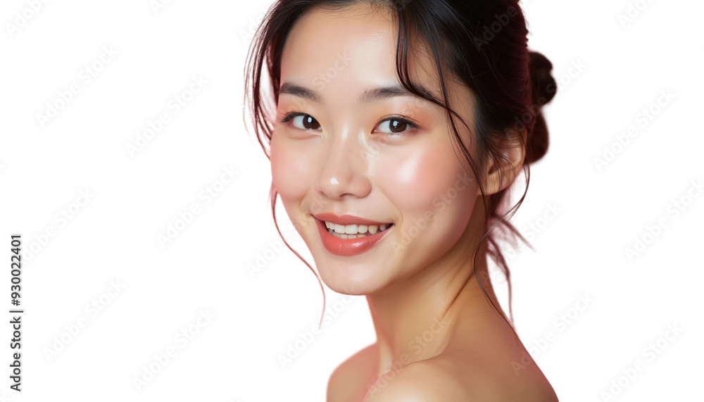 Portrait of a Vietnamese Woman Isolated on Transparent or White Background for Beauty Product Promotion Closeup Shot in Pose Portrait of a Vietnamese Woman Isolated on Transparent or White Background for Beauty Product Promotion Closeup Shot in Pose