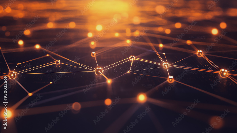 Abstract business connection of lines from nodes It is connected to endless nodes and represents the innovation of communication in the network. Abstract business connection of lines from nodes It is connected to endless nodes and represents the innovation of communication in the network.