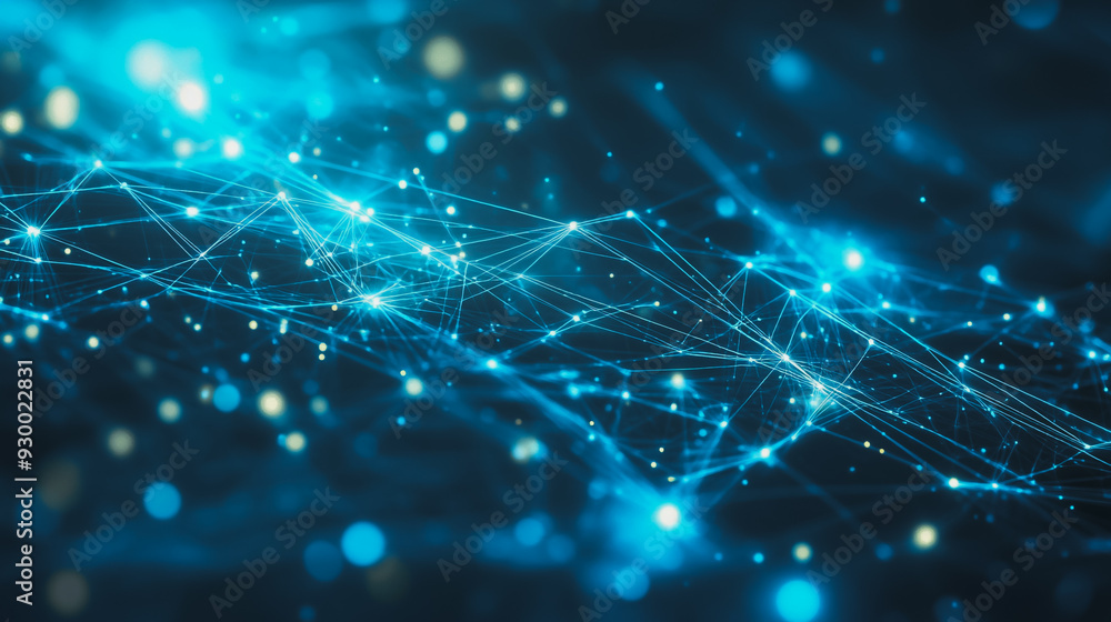 Abstract business connection of lines from nodes It is connected to endless nodes and represents the innovation of communication in the network. Abstract business connection of lines from nodes It is connected to endless nodes and represents the innovation of communication in the network.