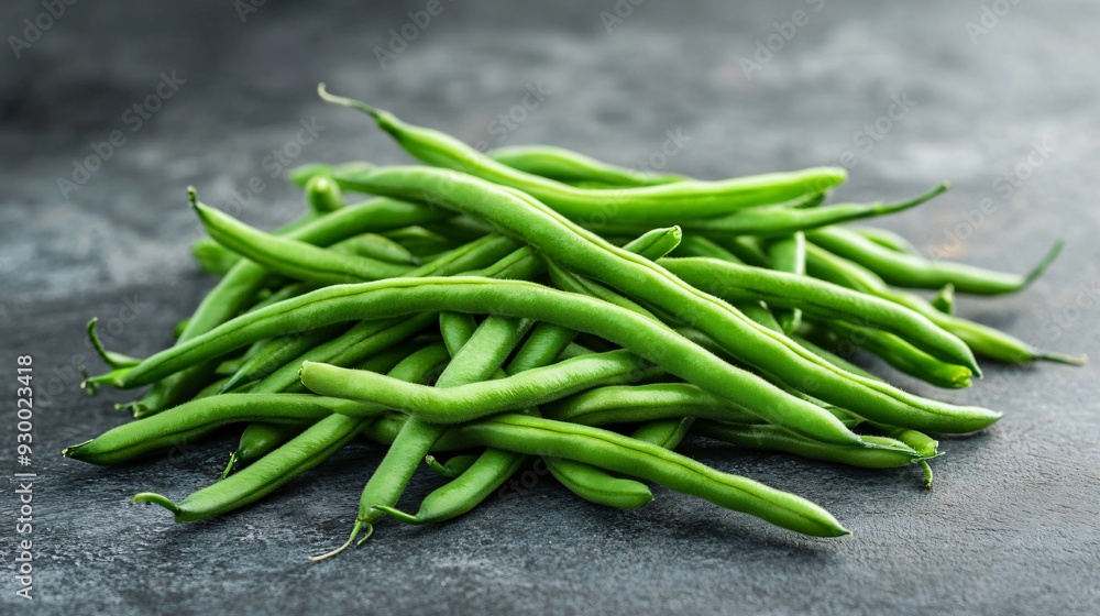 Fresh Green French Beans on Table Fresh Green French Beans on Table