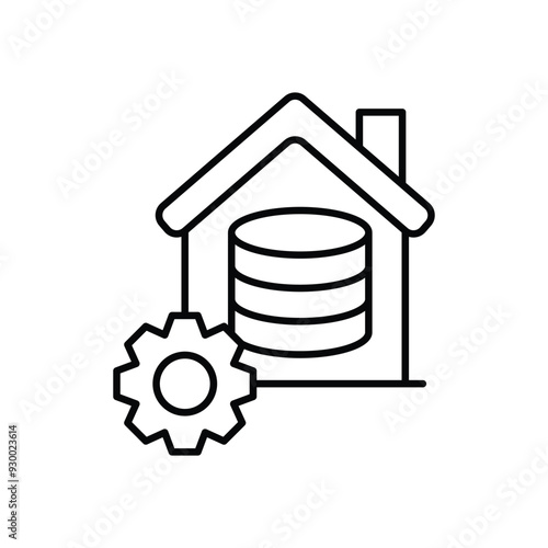 Data Warehouse icon vector stock illustration