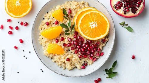 Wallpaper Mural Delicious Plate of Quinoa Porridge with Orange and Pomegranate Torontodigital.ca