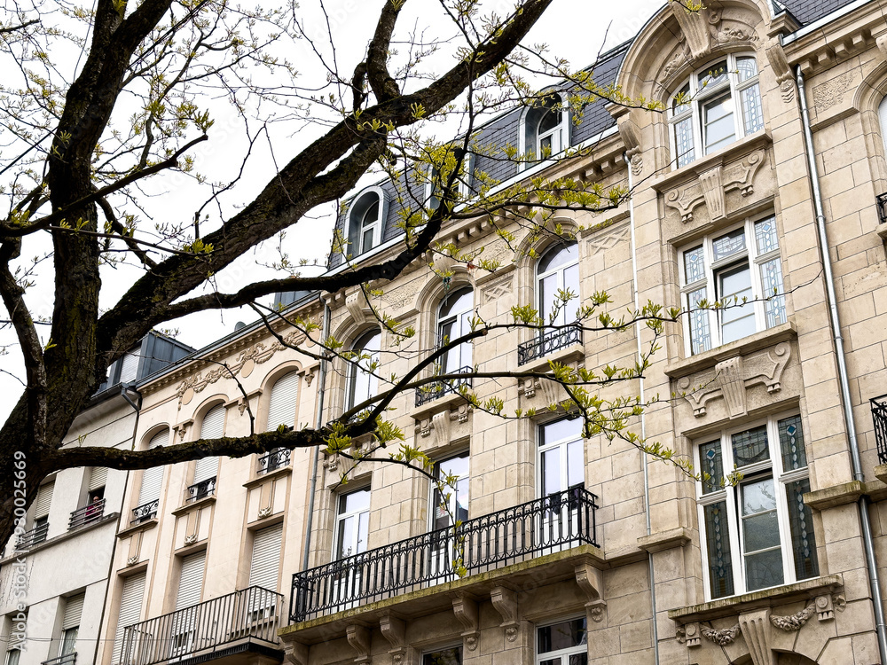 Street view of downtown Esch-sur-Alzette, Luxembourg