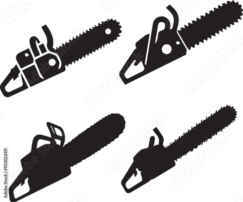 Chainsaw silhouette, Chainsaw icon, Chainsaw vector, 