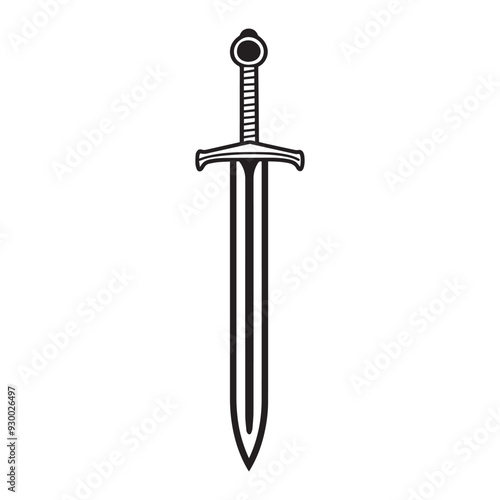Dagger Clipart, Sword Outline Design, Soul reaver sword Illustration black and white 