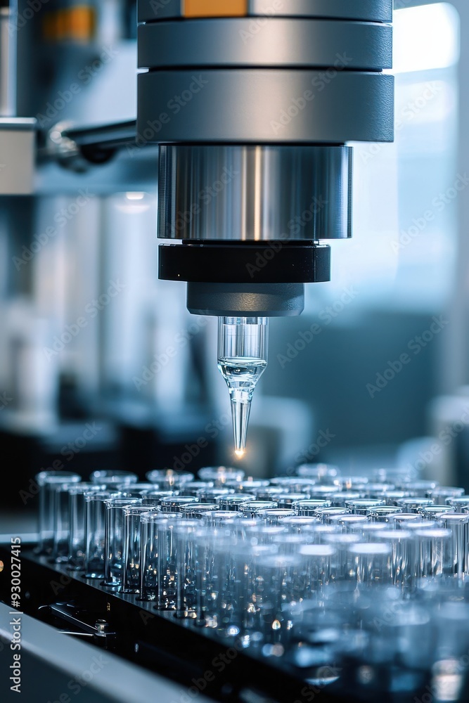 a modern laboratory setting with robotic equipment a modern laboratory setting with robotic equipment