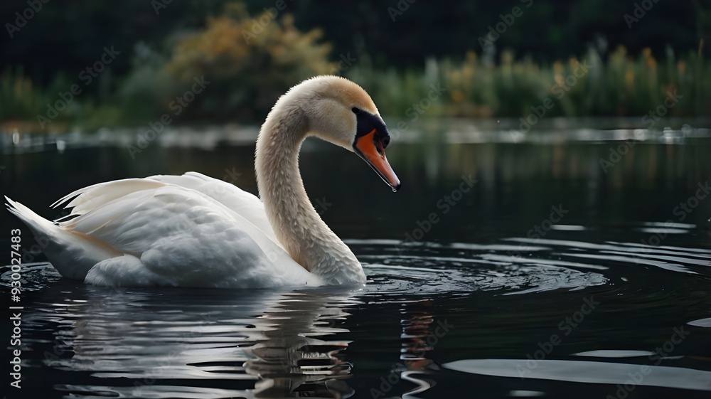 Fototapeta premium swan on the lake
