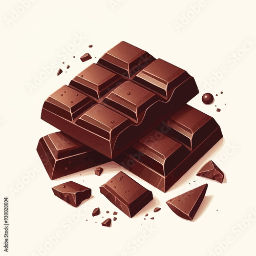 Delicious Chocolate Bar Vector Illustration for Sweet Treat Designs