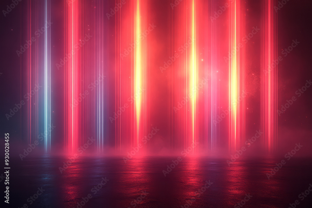 Abstract vertical light stripes in red and cyan, with subtle glowing effects for a modern, futuristic look, Abstract vertical light stripes in red and cyan, with subtle glowing effects for a modern, futuristic look,