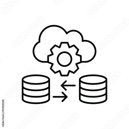 Data Replication icon vector stock illustration