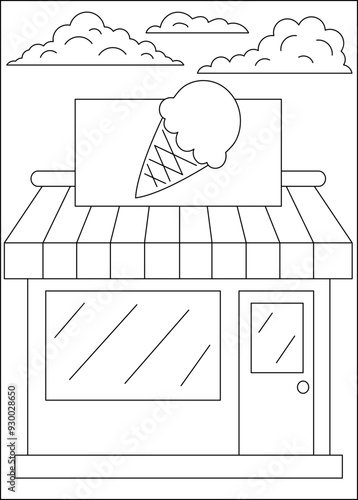shop coloring book page