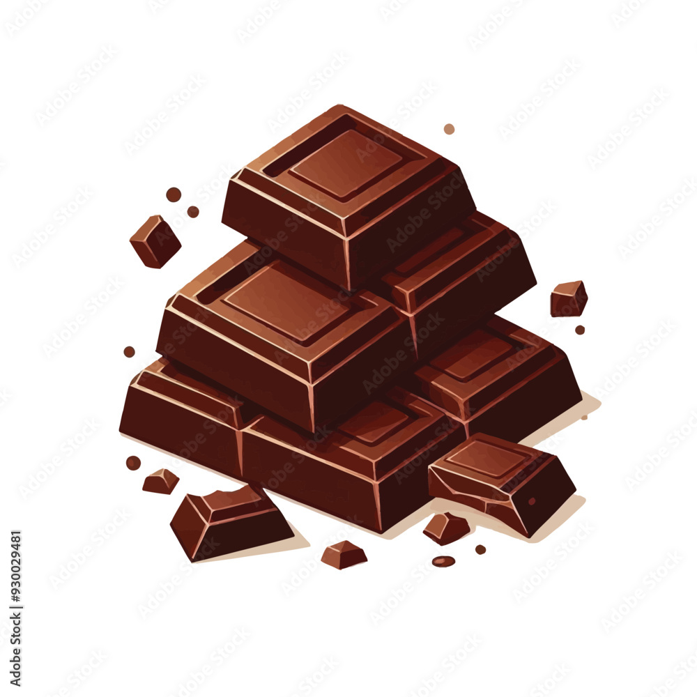Fototapeta premium Delicious Chocolate Bar Vector Illustration for Sweet Treat Designs