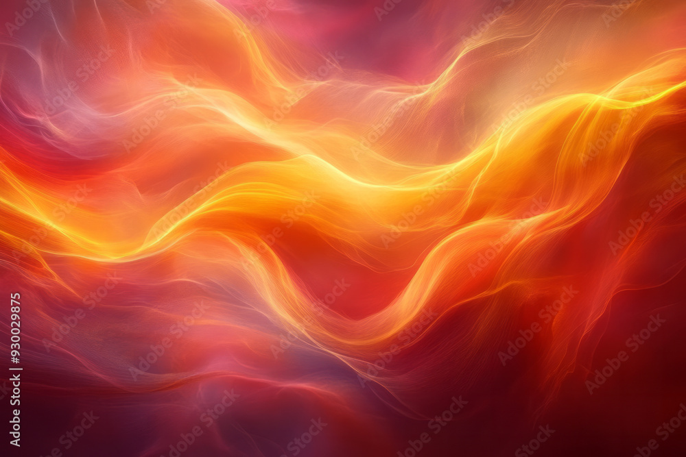 Vibrant abstract light waves in yellow and red, dynamically flowing across the canvas with intense energy, Vibrant abstract light waves in yellow and red, dynamically flowing across the canvas with intense energy,