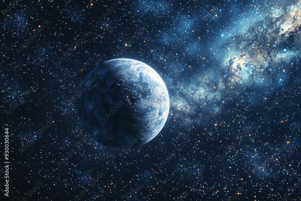 Obraz premium Space cosmic illustration with planets scene created with Generative AI