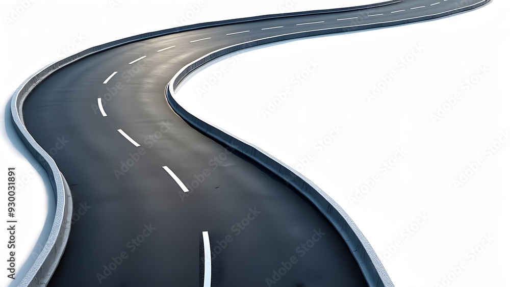 close and top View of Curved Road on White Background png good assets close and top View of Curved Road on White Background png good assets