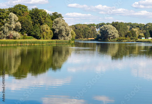 Landscape shot of the lake. Nature