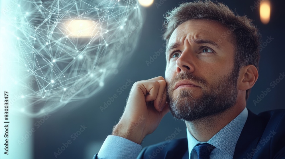 A man in a suit and tie talking on his cell phone, AI A man in a suit and tie talking on his cell phone, AI