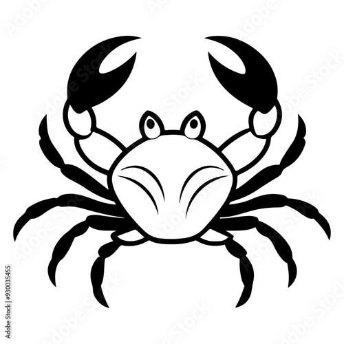 Collection of crab line art, underwater marine animal outline, and crab icon set. Sea crabs are a popular dish.