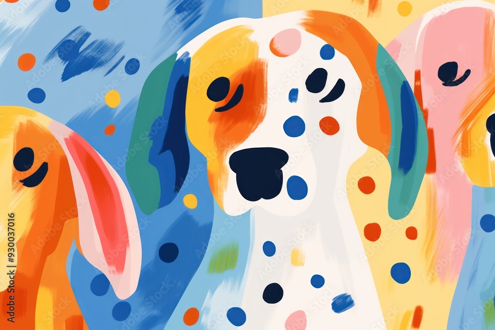 Fototapeta premium Dogs backgrounds abstract painting.