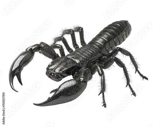 Black scorpion isolated on white background. PNG transparent. photo