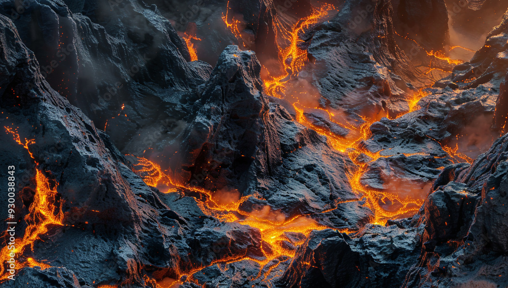 A mystical mountain range with hidden caves and glowing veins of minerals A mystical mountain range with hidden caves and glowing veins of minerals