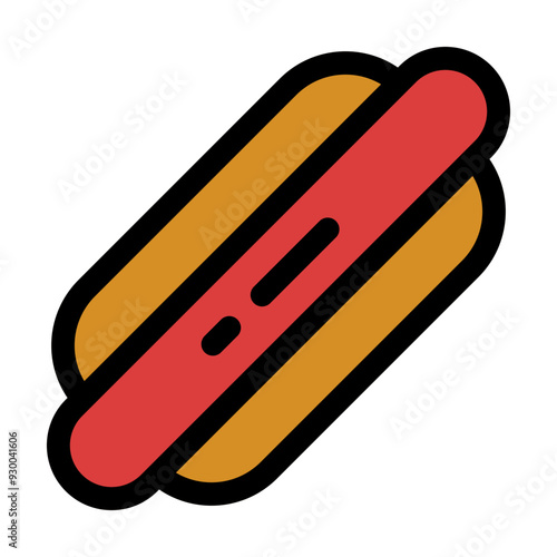 Hotdog Icon in Flat Style Suitable for Web, Apps, Presentation, or Printable Meanings