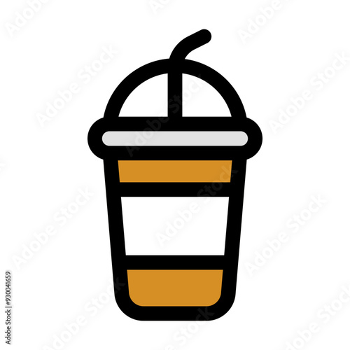 Milkshake Icon in Flat Style Suitable for Web, Apps, Presentation, or Printable Meanings
