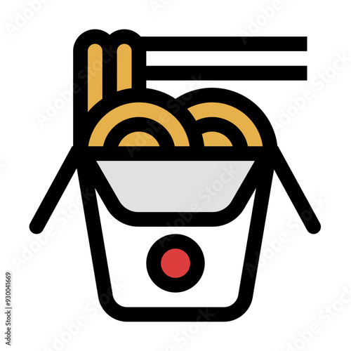 Noodle Icon in Flat Style Suitable for Web, Apps, Presentation, or Printable Meanings