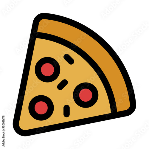 Pizza Icon in Flat Style Suitable for Web, Apps, Presentation, or Printable Meanings