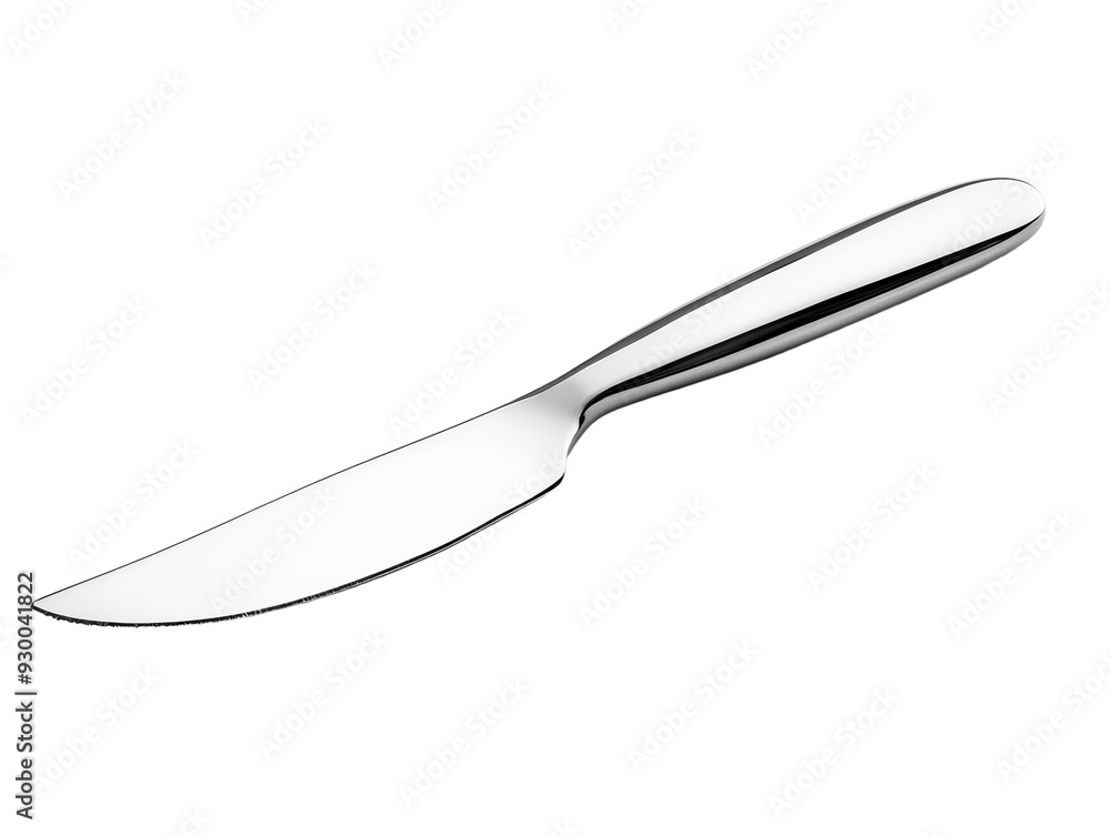 Elegant butter knife with a shiny finish on white background.. PNG transparent. Elegant butter knife with a shiny finish on white background.. PNG transparent.