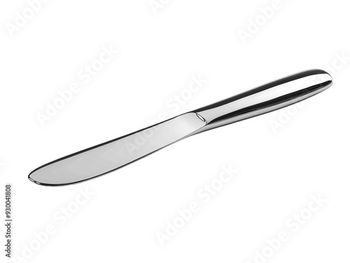 Elegant butter knife with a shiny finish on white background.. PNG transparent. photo