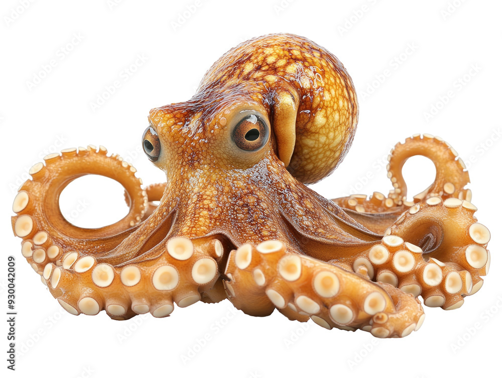 Lifelike octopus with extended tentacles isolated on white background. PNG transparent. Lifelike octopus with extended tentacles isolated on white background. PNG transparent.