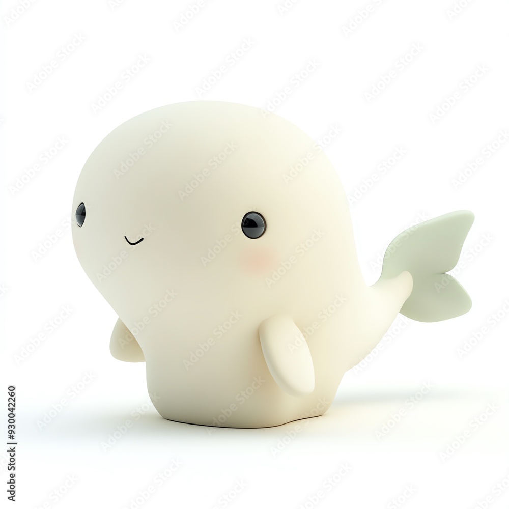 Charming white whale figurine with a cute expression, ideal for children's rooms, decor, or playful gifts. Charming white whale figurine with a cute expression, ideal for children's rooms, decor, or playful gifts.