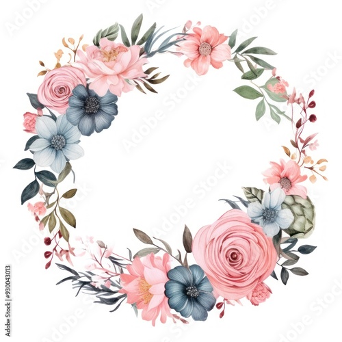Floral wreath pattern circle flower.