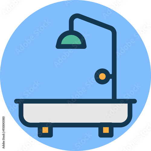 Bathtub vector icon in background style 