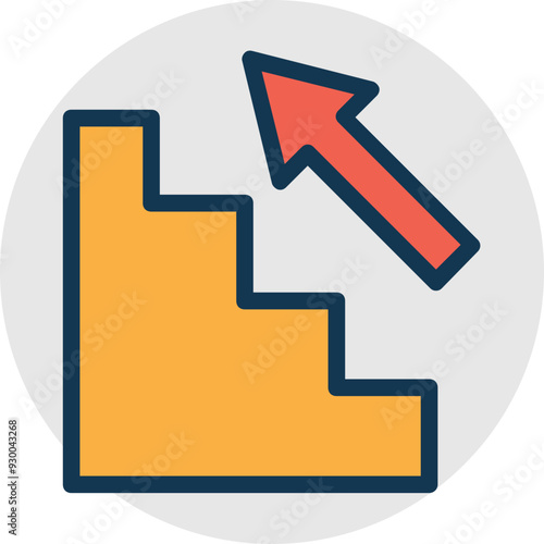 Escalator vector icon in background style 