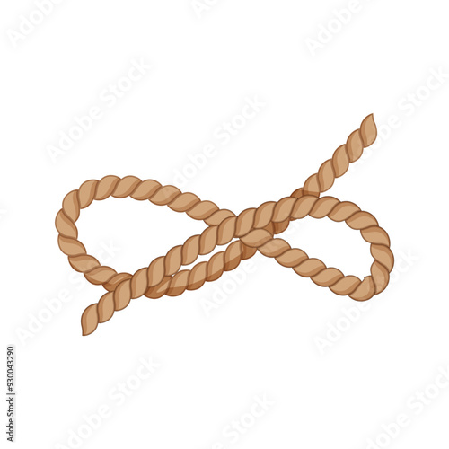 binding rope knot cartoon. secure tension, strength cordage, sailor climbing binding rope knot sign. isolated symbol vector illustration