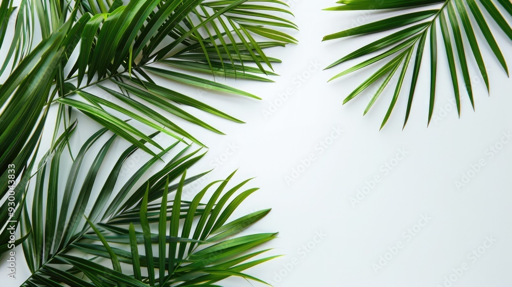 Tropical Palm Leaves on a White Background Tropical Palm Leaves on a White Background